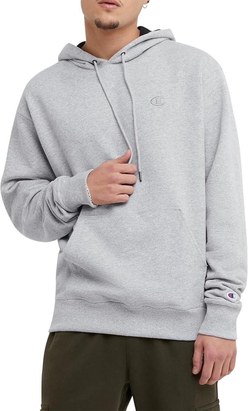 NWT Champion Men’s Oxford Gray Fleece Powerblend Pullover Hoodie Relaxed Size L